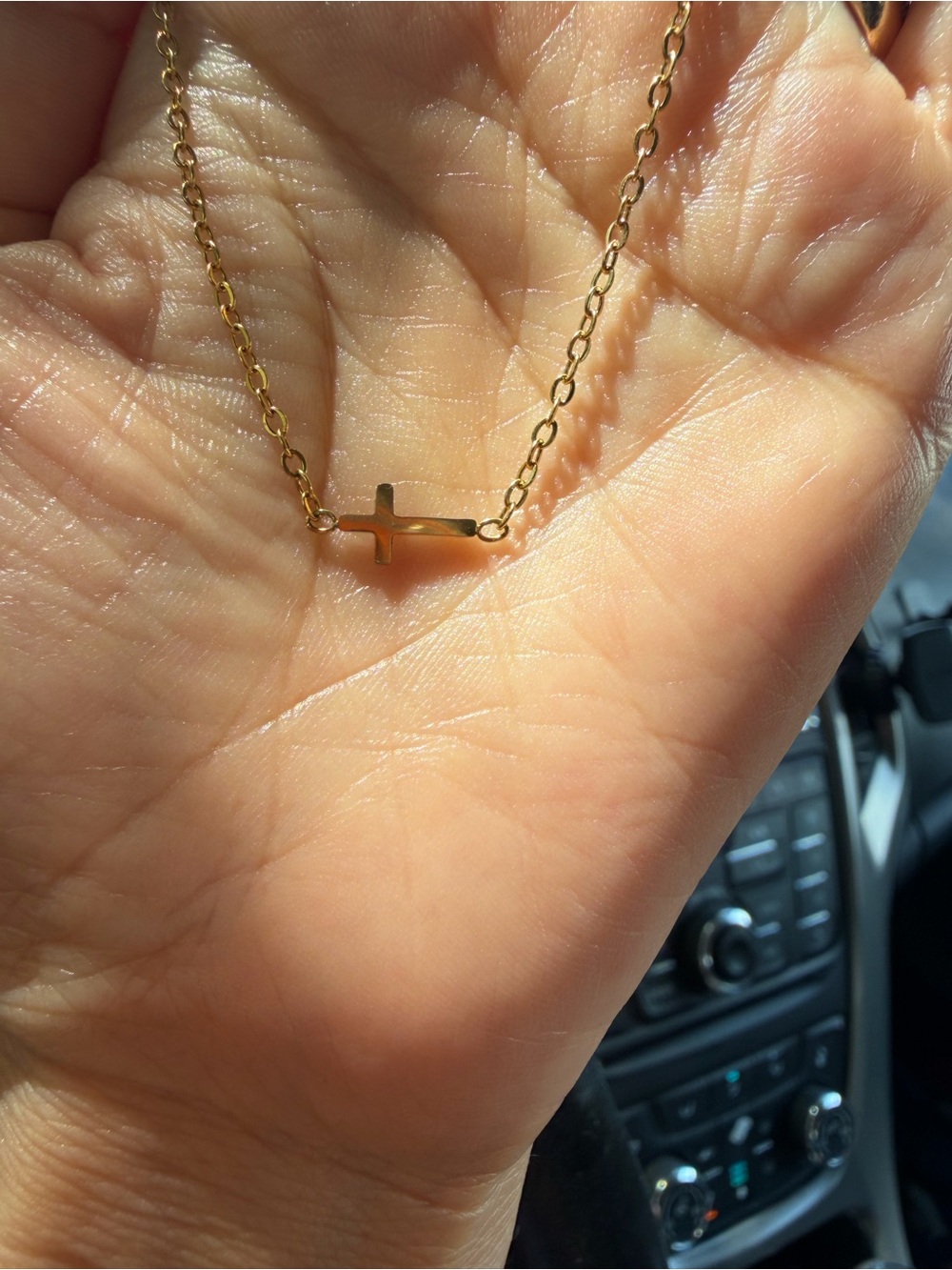 Delicate Dainty Gold Cross Necklace